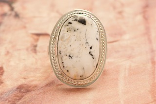 Genuine White Buffalo Turquoise Sterling Silver Ring